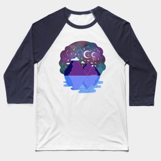 Starry Night Sky Baseball T-Shirt